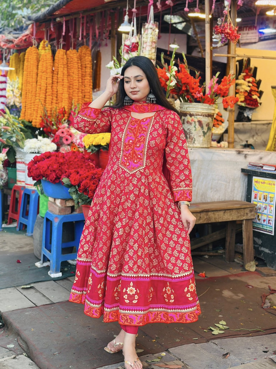 12 kolir anarkali- 2pcs