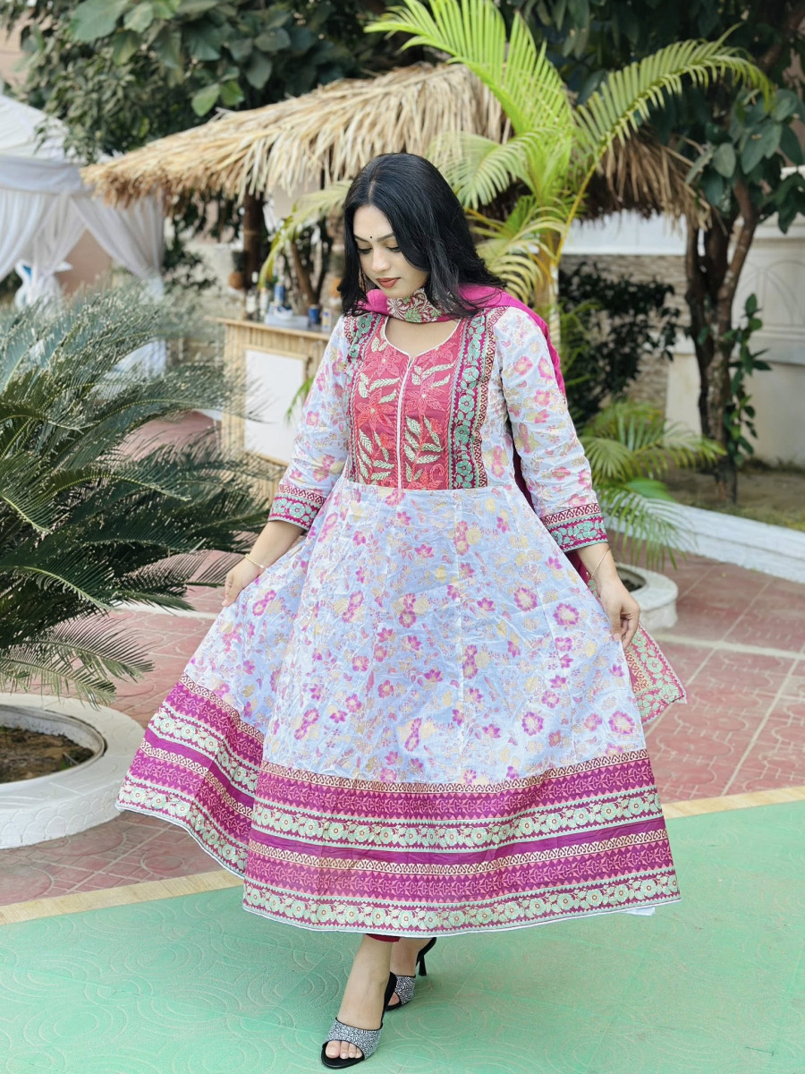 12 kolir anarkali- 2pcs